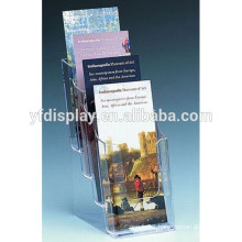 4 tiers brochure display stand, A4 plexiglass brochure holder,clear acrylic brochure holder